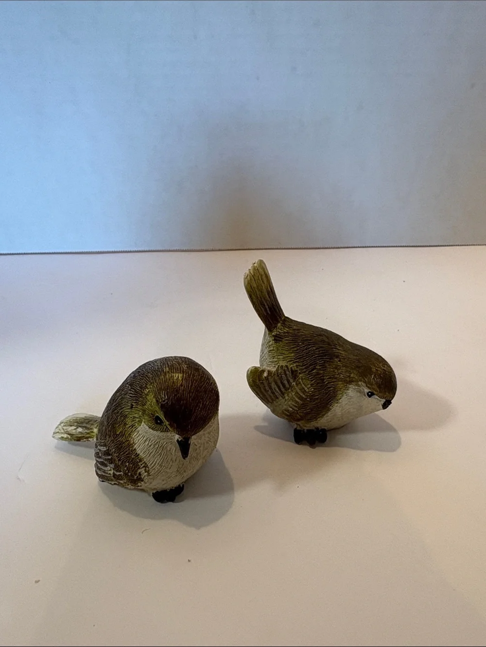 Vintage Green and Brown Ceramic Bird Pair